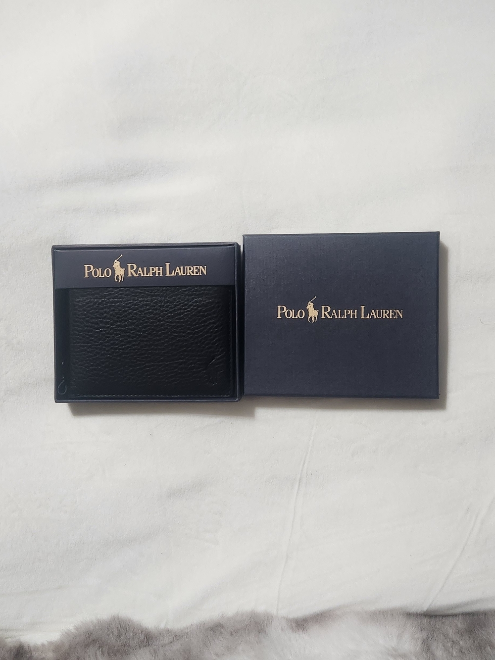 Polo by Ralph Lauren Black Leather Bifold Wallet With Original Box